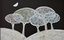 Il giardino - Tecnica mista - dim. 50x40  