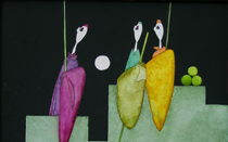 Tre palle - Tecnica mista, dim. 24x18  