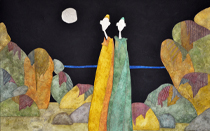La valle della luna - Tecnica mista, dim. 80x70